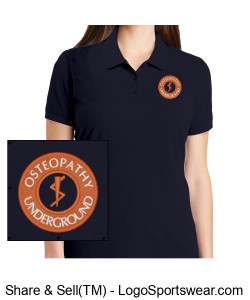Womens Black Polo With Right Sleeve Caduceus Design Zoom
